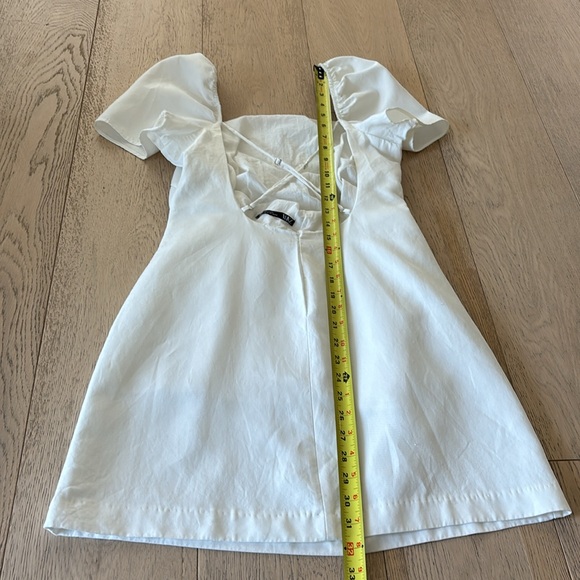 Zara Puff Sleeve White Mini Dress - Picture 14 of 15